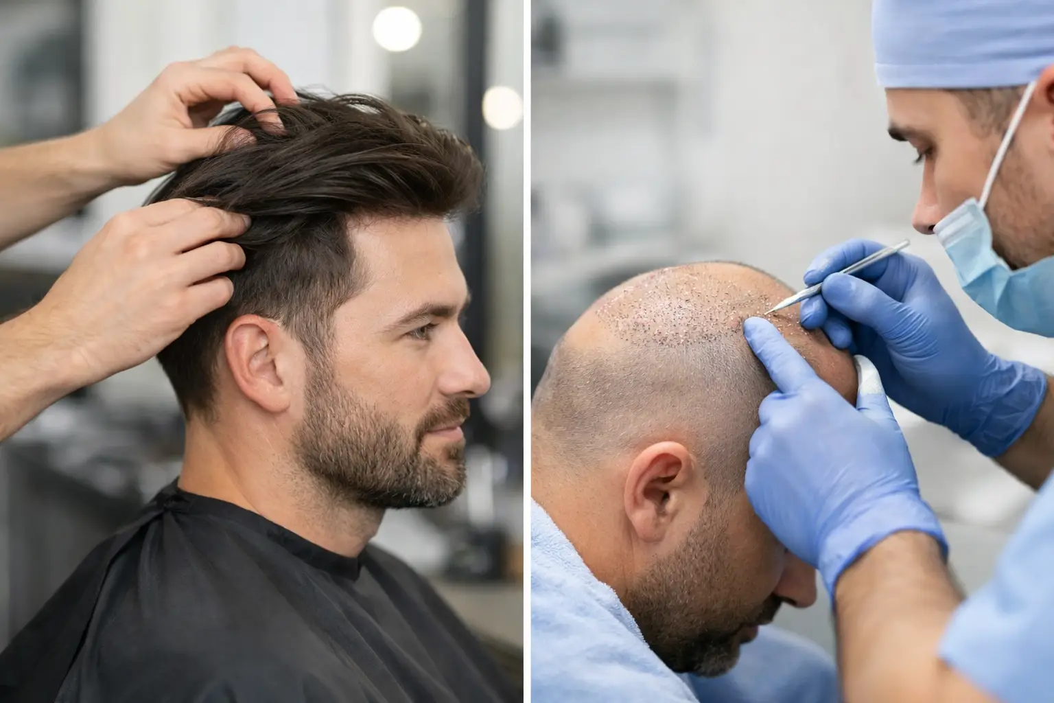 Non Surgical Hair Replacement vs Transplant